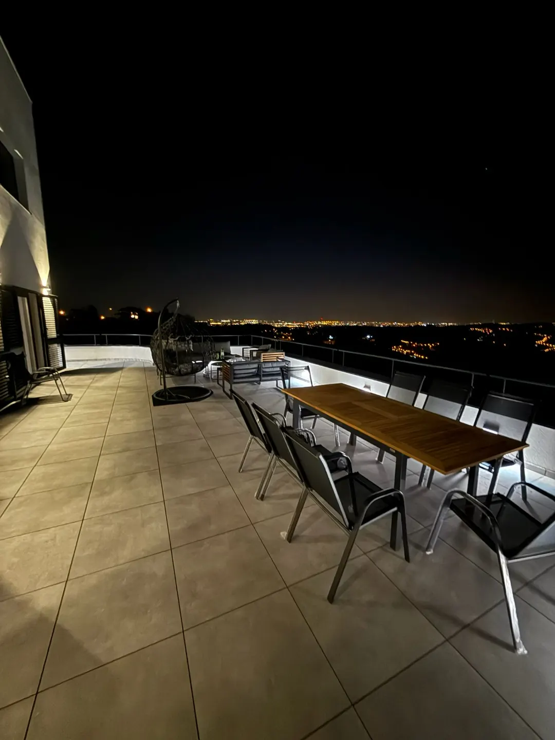 Night terrace view over Zagreb