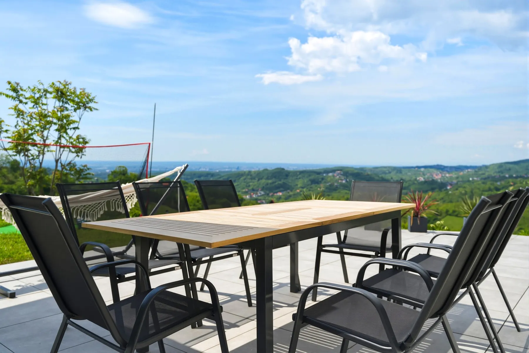 Panoramic terrace view over Zagreb